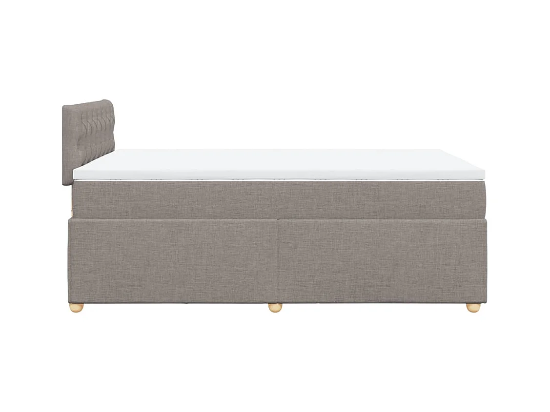 Cama boxspring c/ colchão 120x190cm tecido castanho-acinzentado