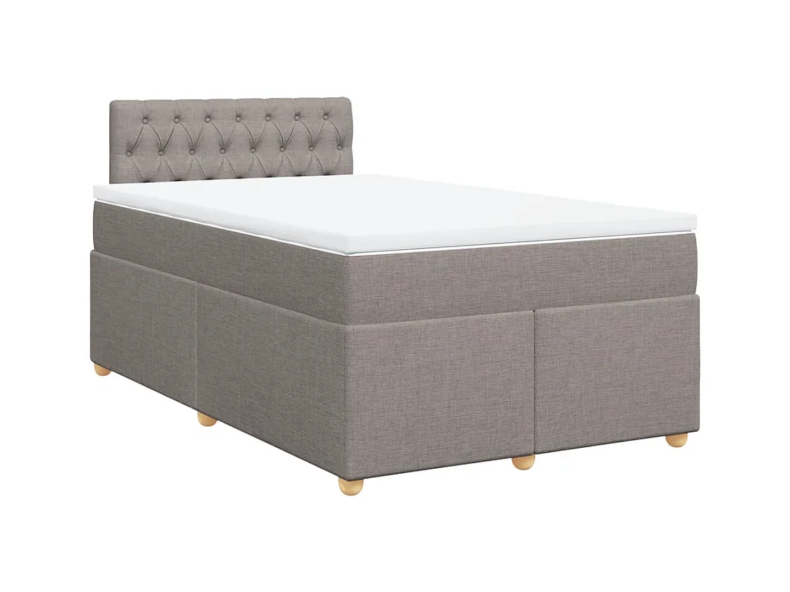 Cama boxspring c/ colchão 120x190cm tecido castanho-acinzentado