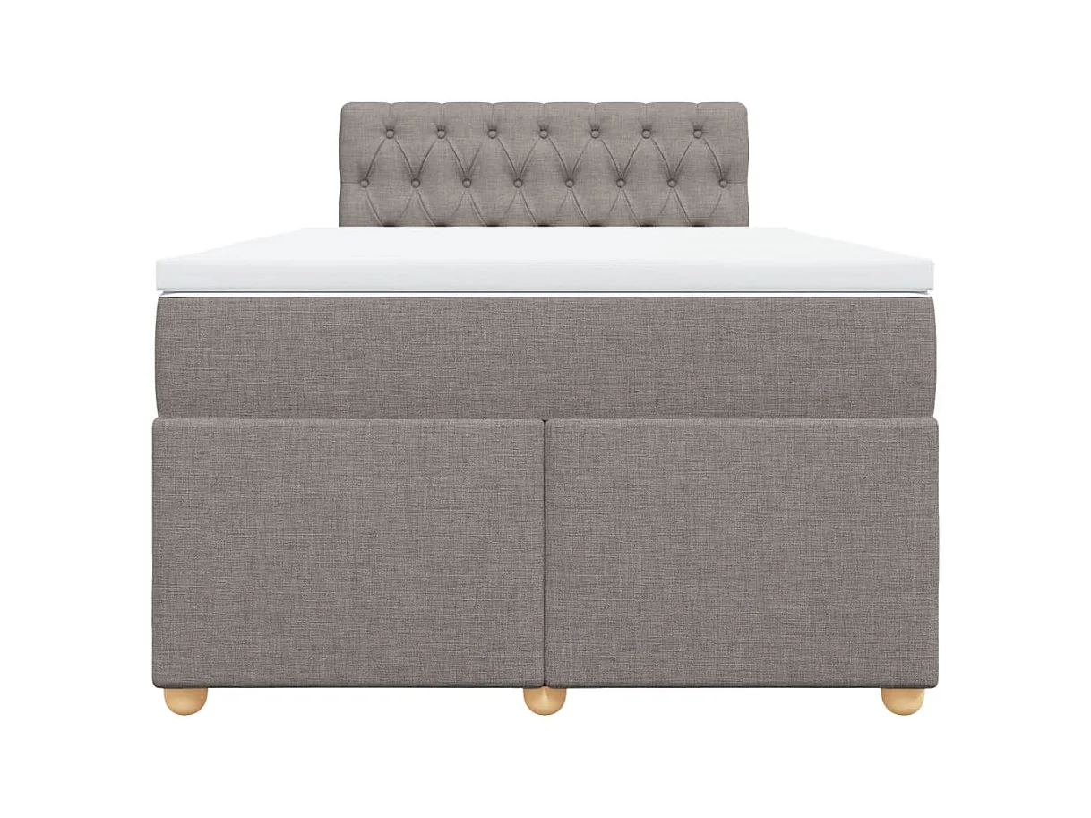 Cama boxspring c/ colchão 120x190cm tecido castanho-acinzentado