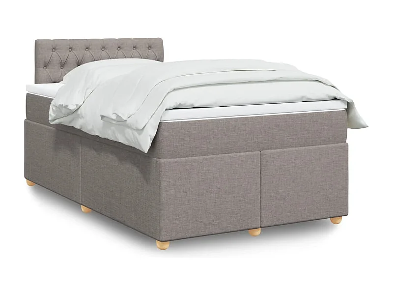 Cama boxspring c/ colchão 120x190cm tecido castanho-acinzentado