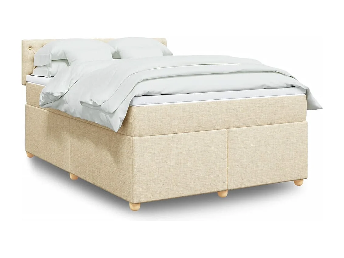 Boxspring met matras stof crèmekleurig 160x200 cm