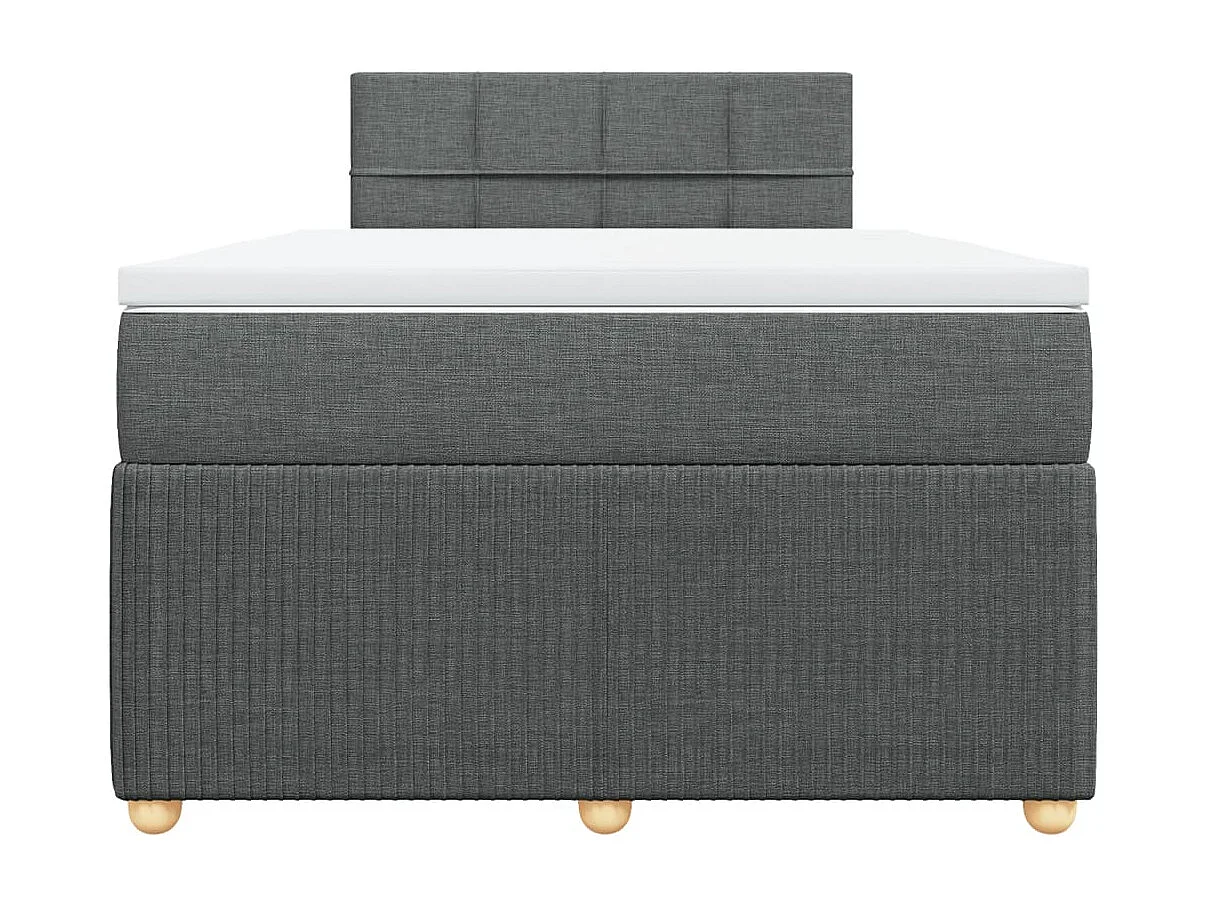Sommier à lattes de lit avec matelas gris foncé 120x190cm tissu