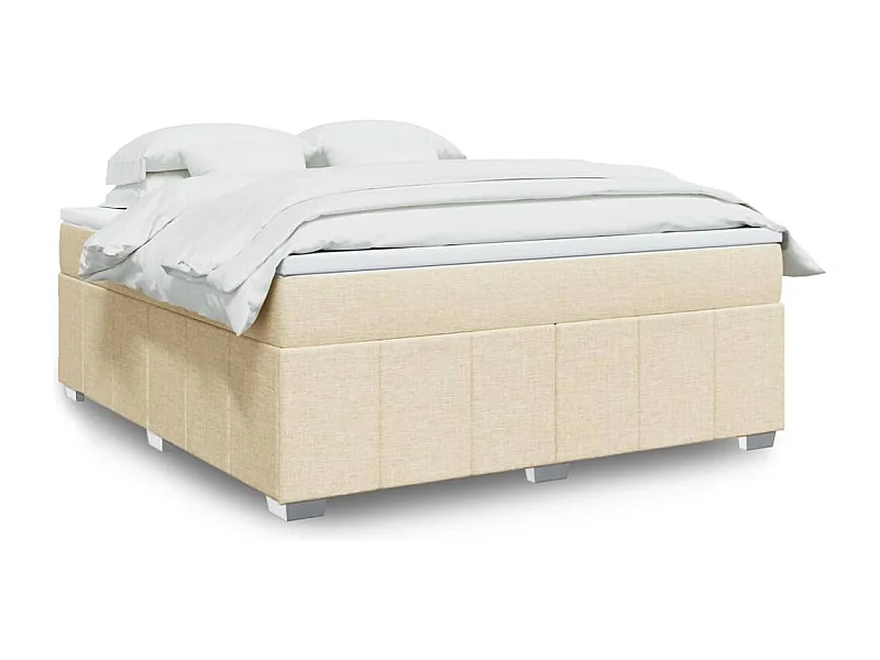 Boxspring met matras stof crèmekleurig 180x200 cm