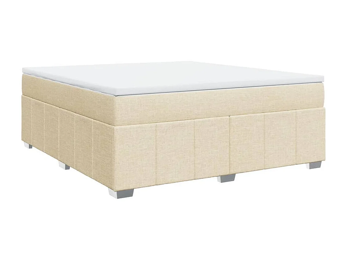 Sommier à lattes de lit avec matelas Crème 180x200 cm Tissu