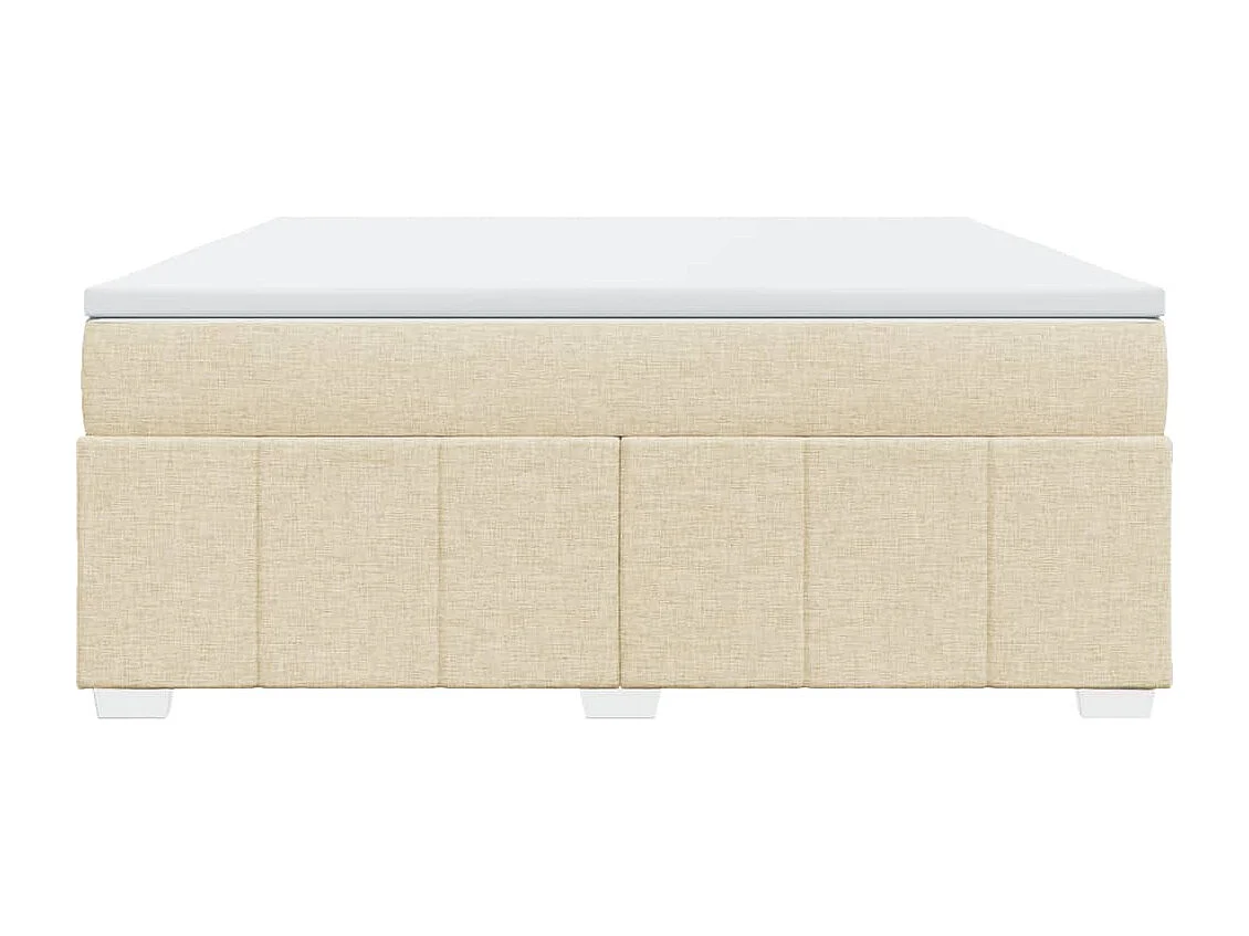 Sommier à lattes de lit avec matelas Crème 180x200 cm Tissu
