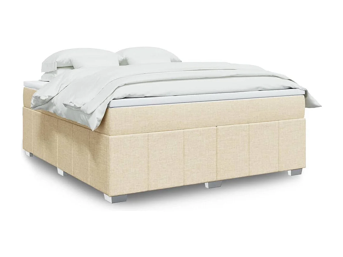 Cama com molas/colchão 180x200 cm tecido cor creme