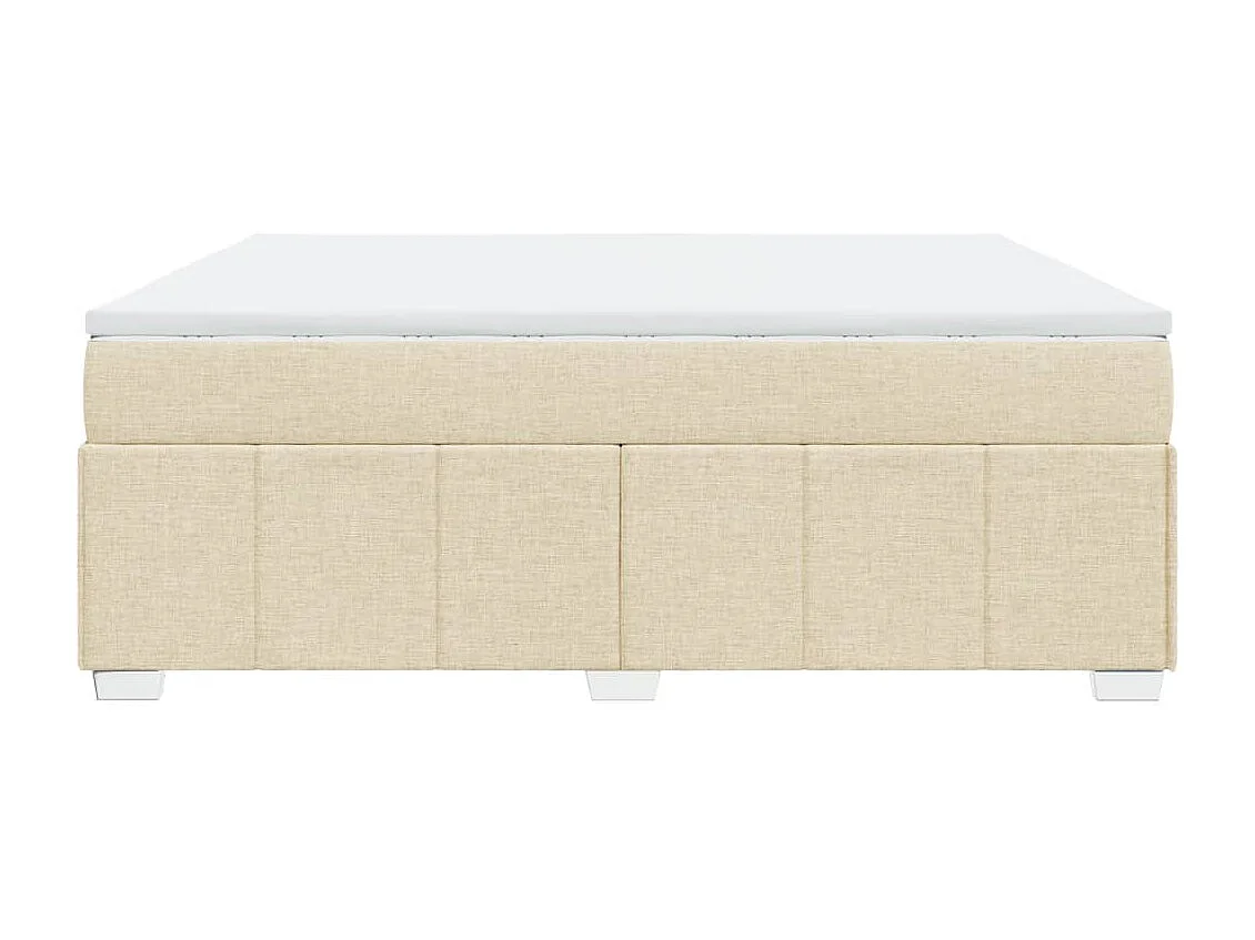 Cama box spring con colchón tela color crema 180x200 cm