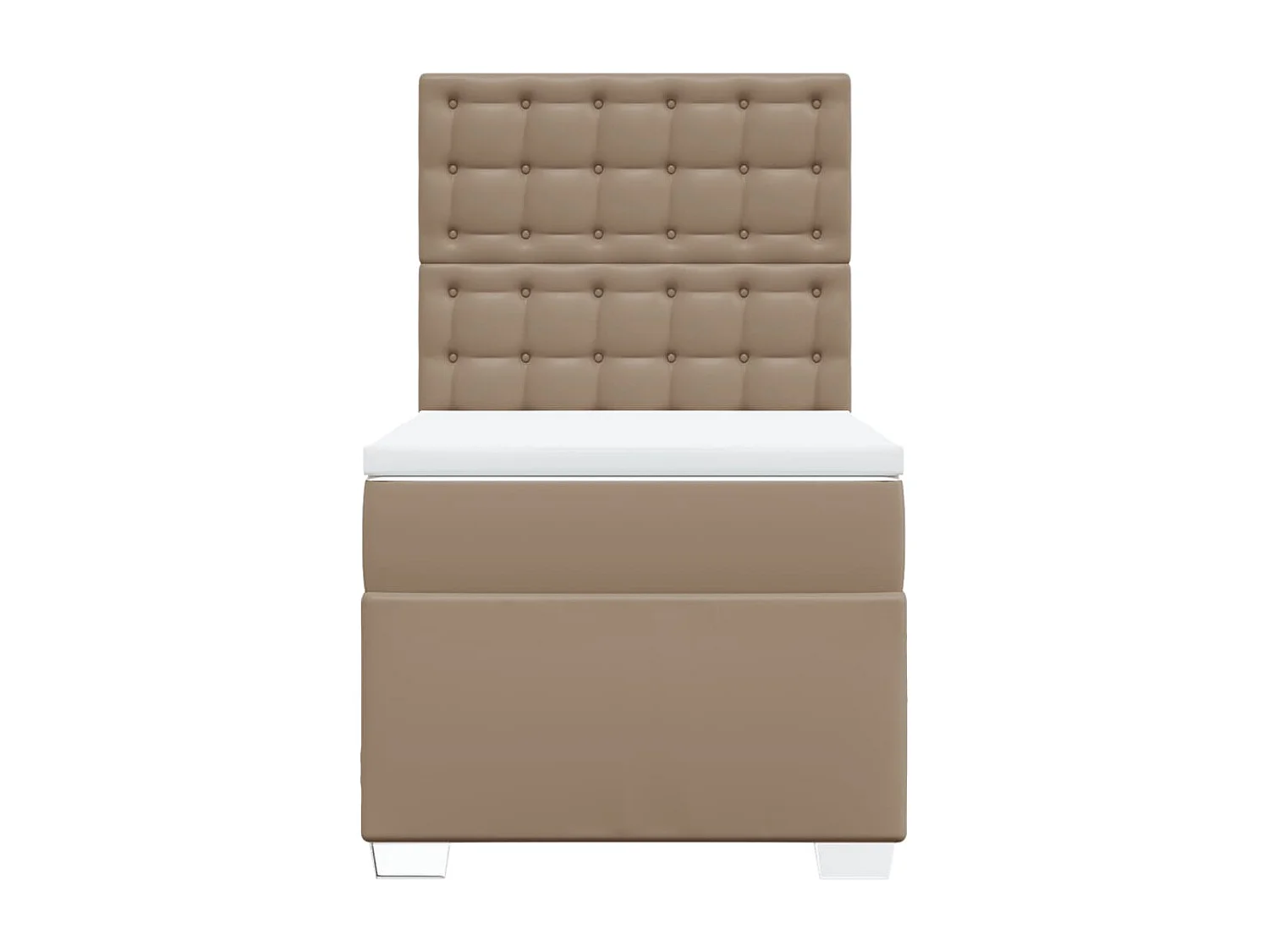 Cama box spring con colchón cuero sintético capuchino 90x200 cm