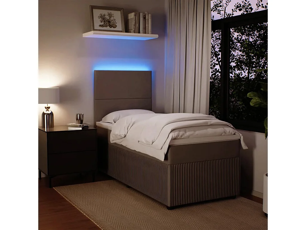 Sommier à lattes de lit et matelas Gris clair 90x200 cm Velours