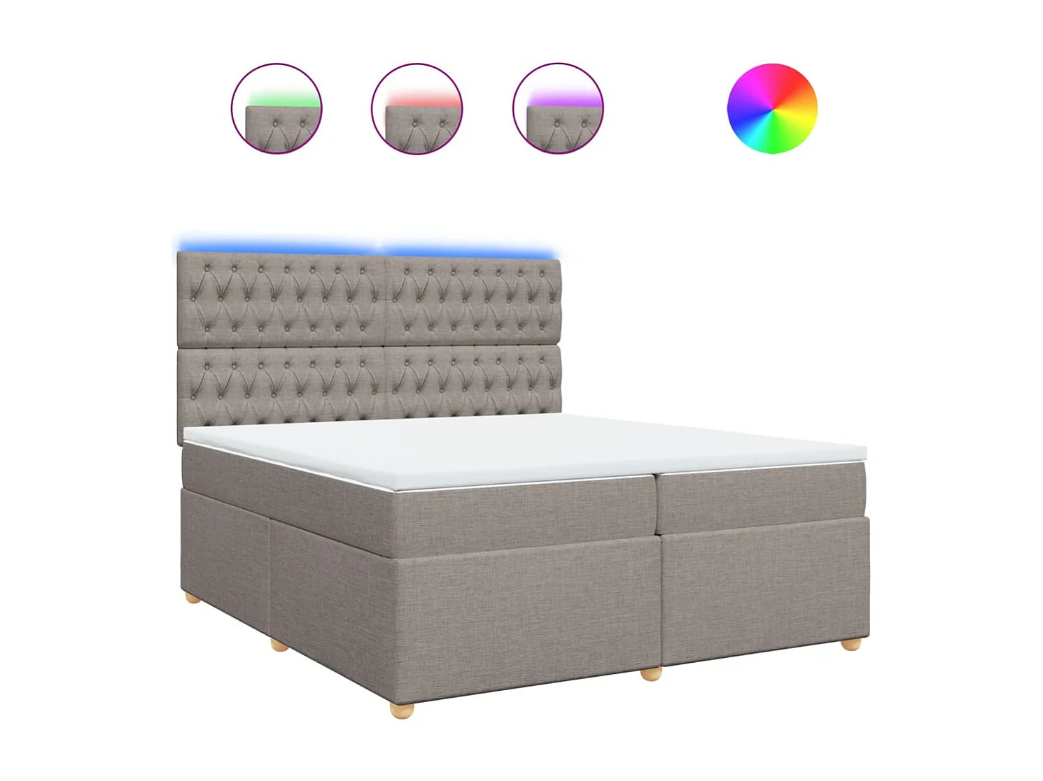 Sommier à lattes de lit avec matelas Taupe 200x200 cm Tissu