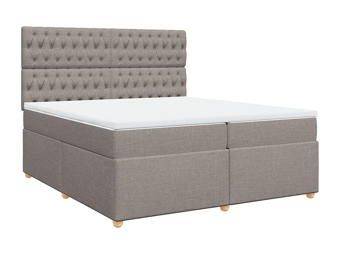 Sommier à lattes de lit avec matelas Taupe 200x200 cm Tissu