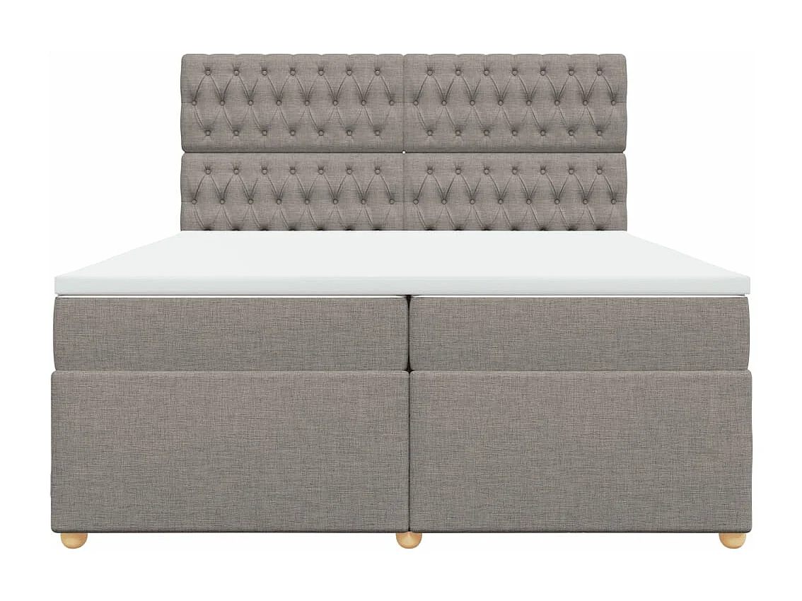 Sommier à lattes de lit avec matelas Taupe 200x200 cm Tissu