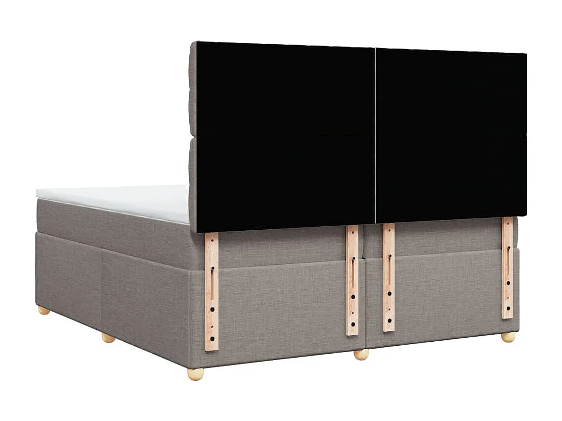 Sommier à lattes de lit avec matelas Taupe 200x200 cm Tissu