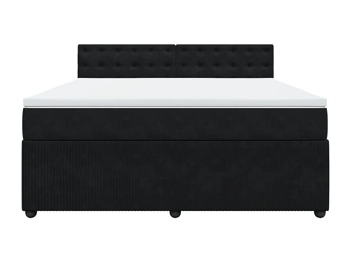 Cama com molas/colchão 180x200 cm veludo preto