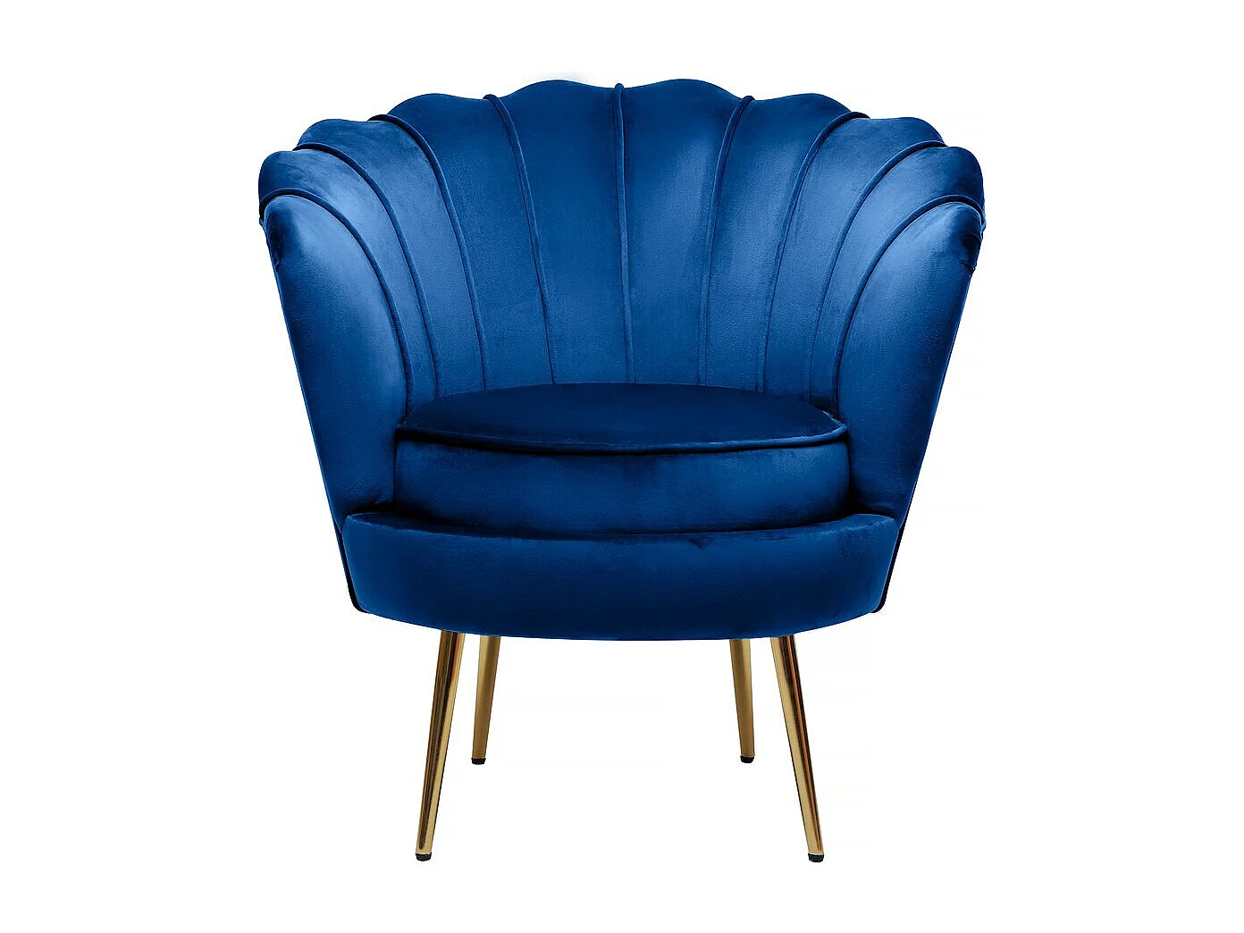 Stoel fauteuil velours fluweel "Floria" - 70 x 73 x 76 cm - Blauw