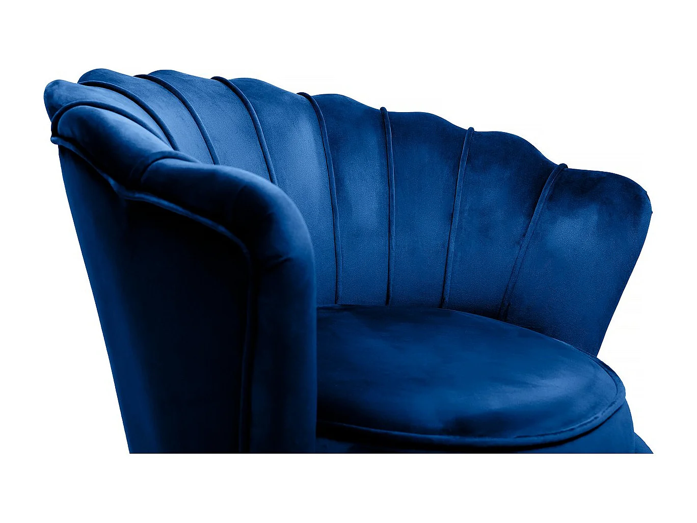 Stoel fauteuil velours fluweel "Floria" - 70 x 73 x 76 cm - Blauw