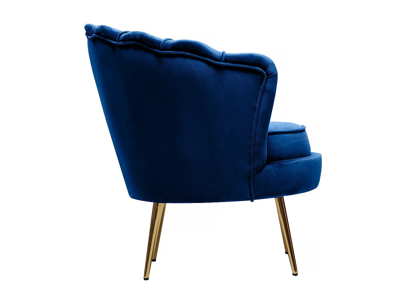 Stoel fauteuil velours fluweel "Floria" - 70 x 73 x 76 cm - Blauw