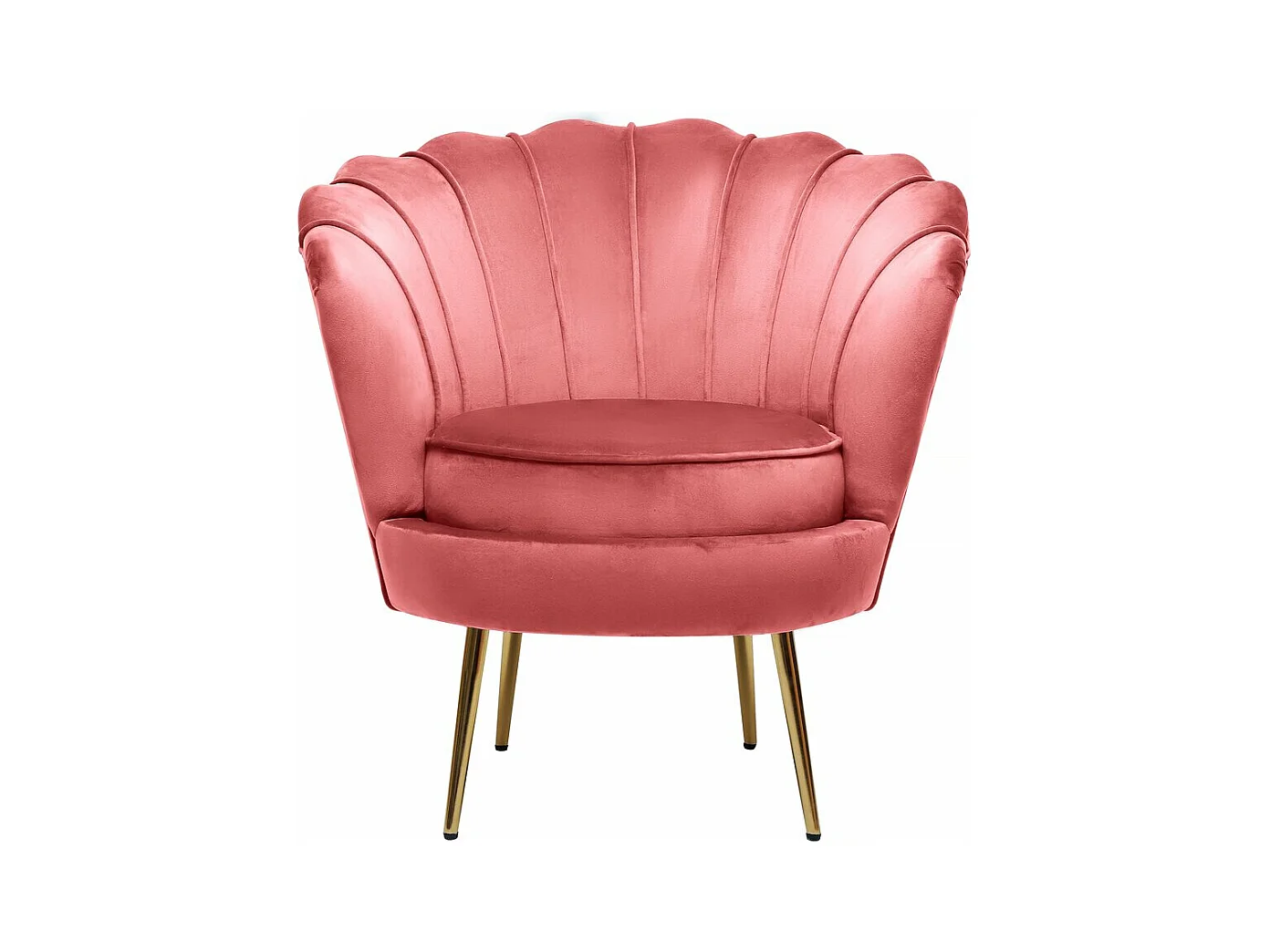 Fauteuil velours "Floria" - 70 x 73 x 76 cm - Rose