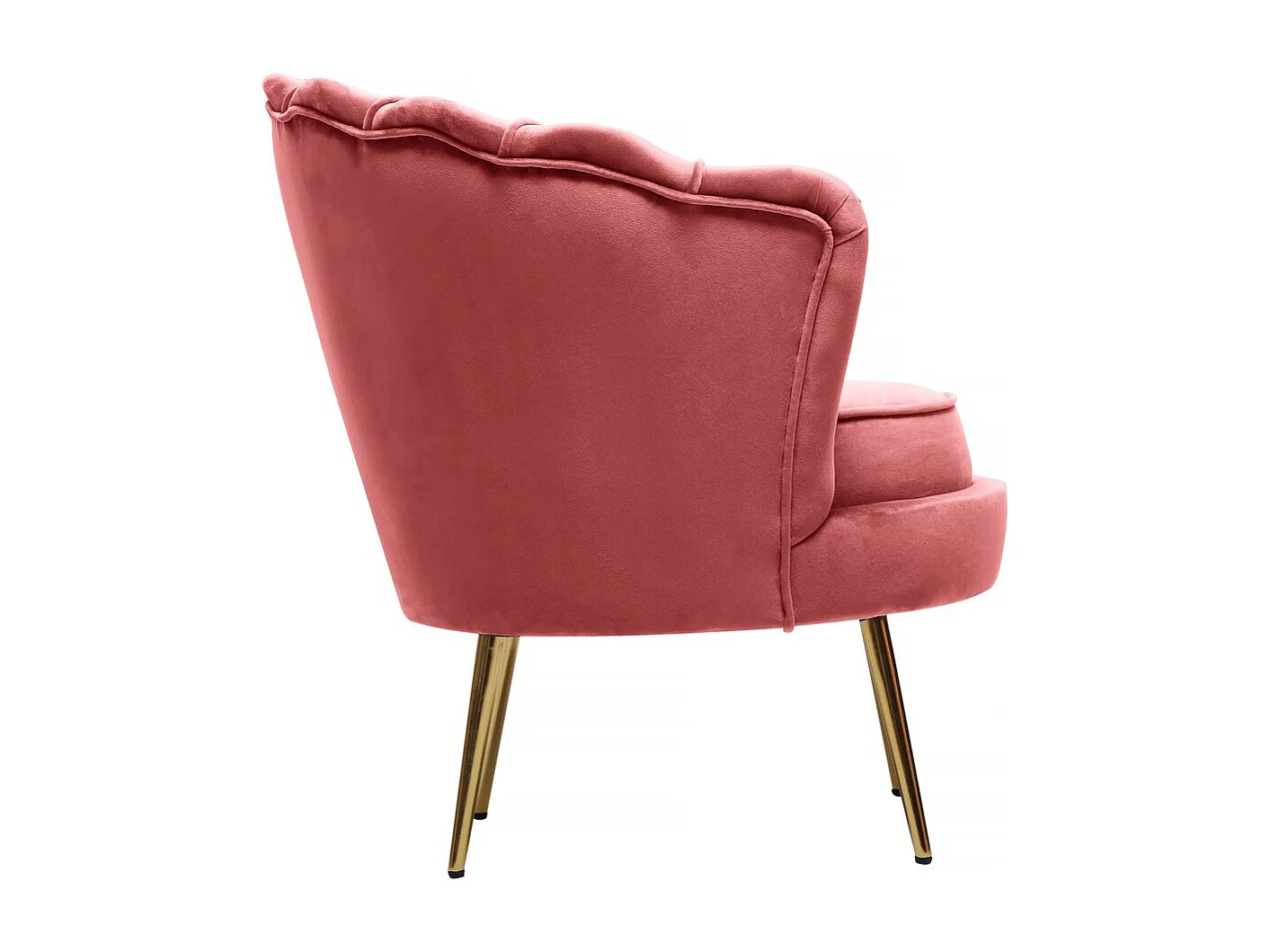 Poltrona de veludo "Floria" - 70 x 73 x 76 cm - Rosa