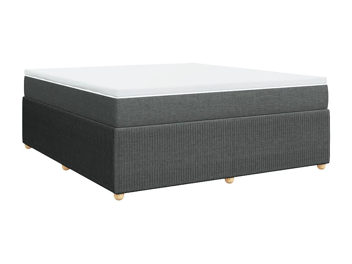 Sommier à lattes de lit avec matelas Gris foncé 180x200cm Tissu