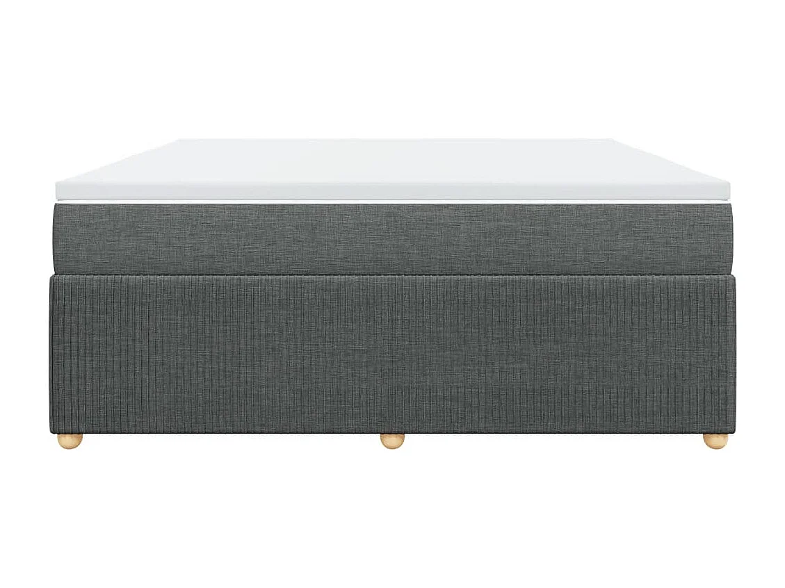 Sommier à lattes de lit avec matelas Gris foncé 180x200cm Tissu