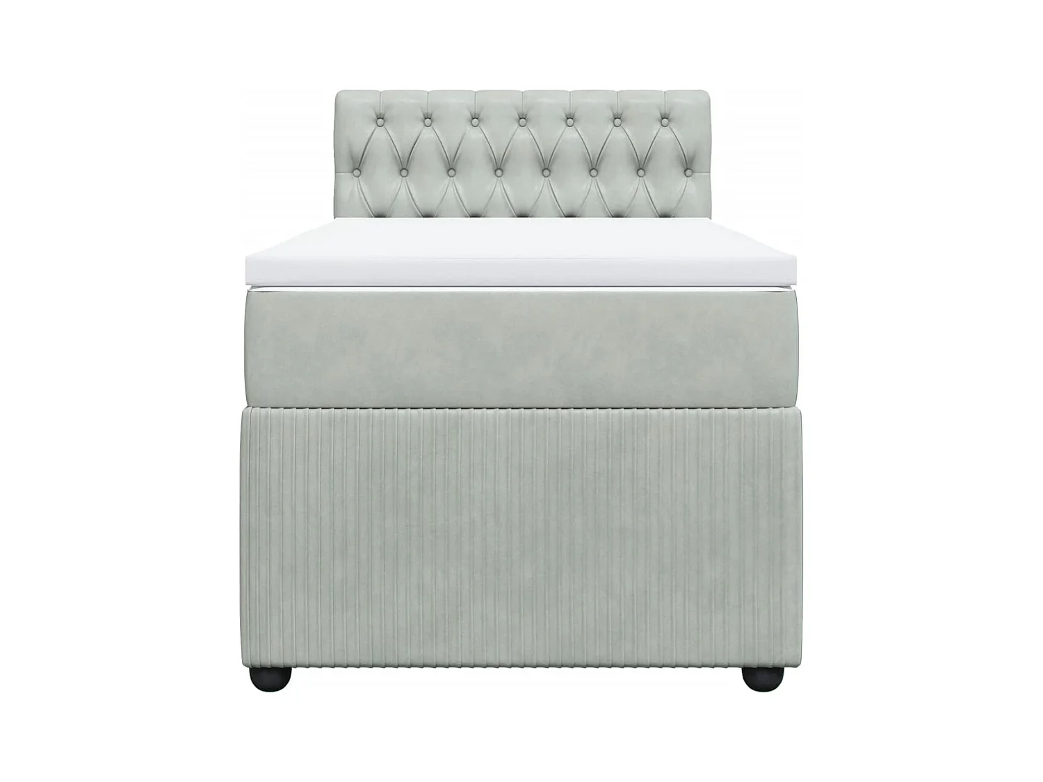 Cama com molas/colchão 80x200 cm veludo cinza-claro
