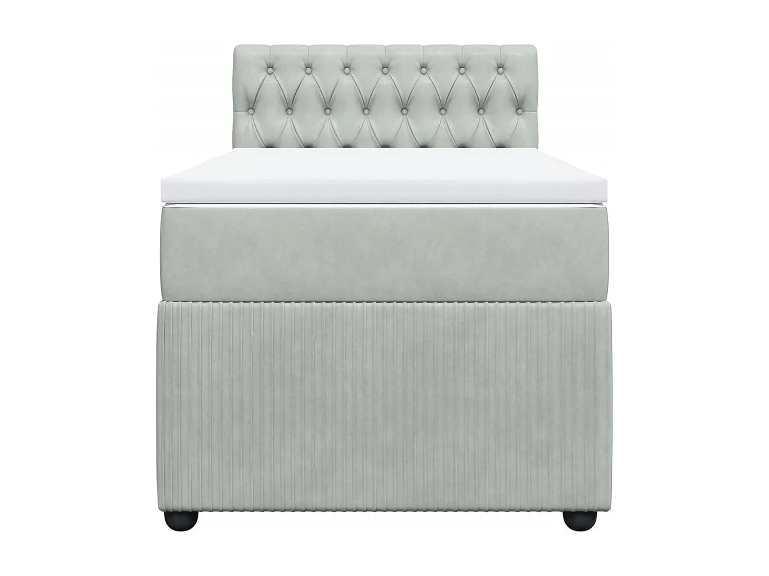 Cama com molas/colchão 80x200 cm veludo cinza-claro