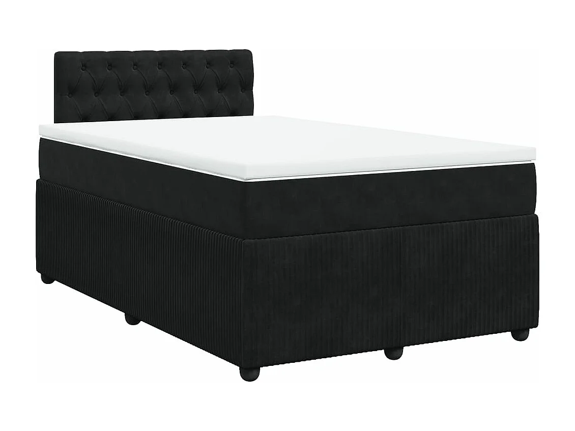 Cama boxspring com colchão 120x200 cm veludo preto