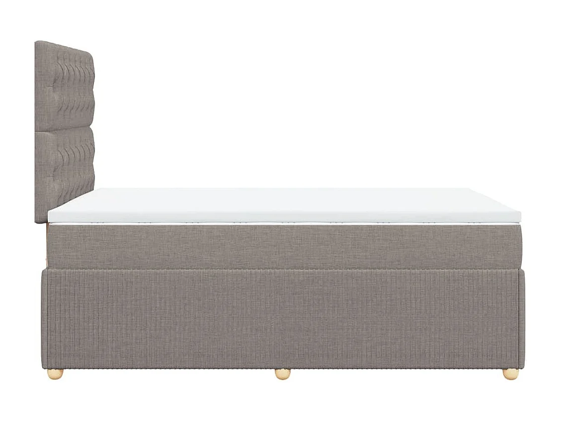 Cama boxspring c/ colchão 120x190cm tecido castanho-acinzentado
