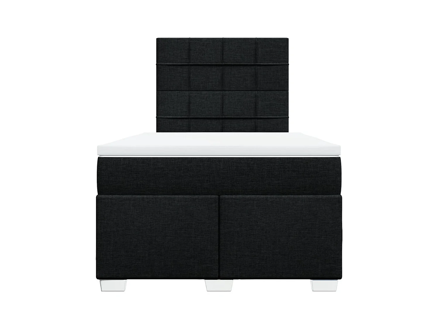 Sommier à lattes de lit avec matelas noir 120x190 cm tissu