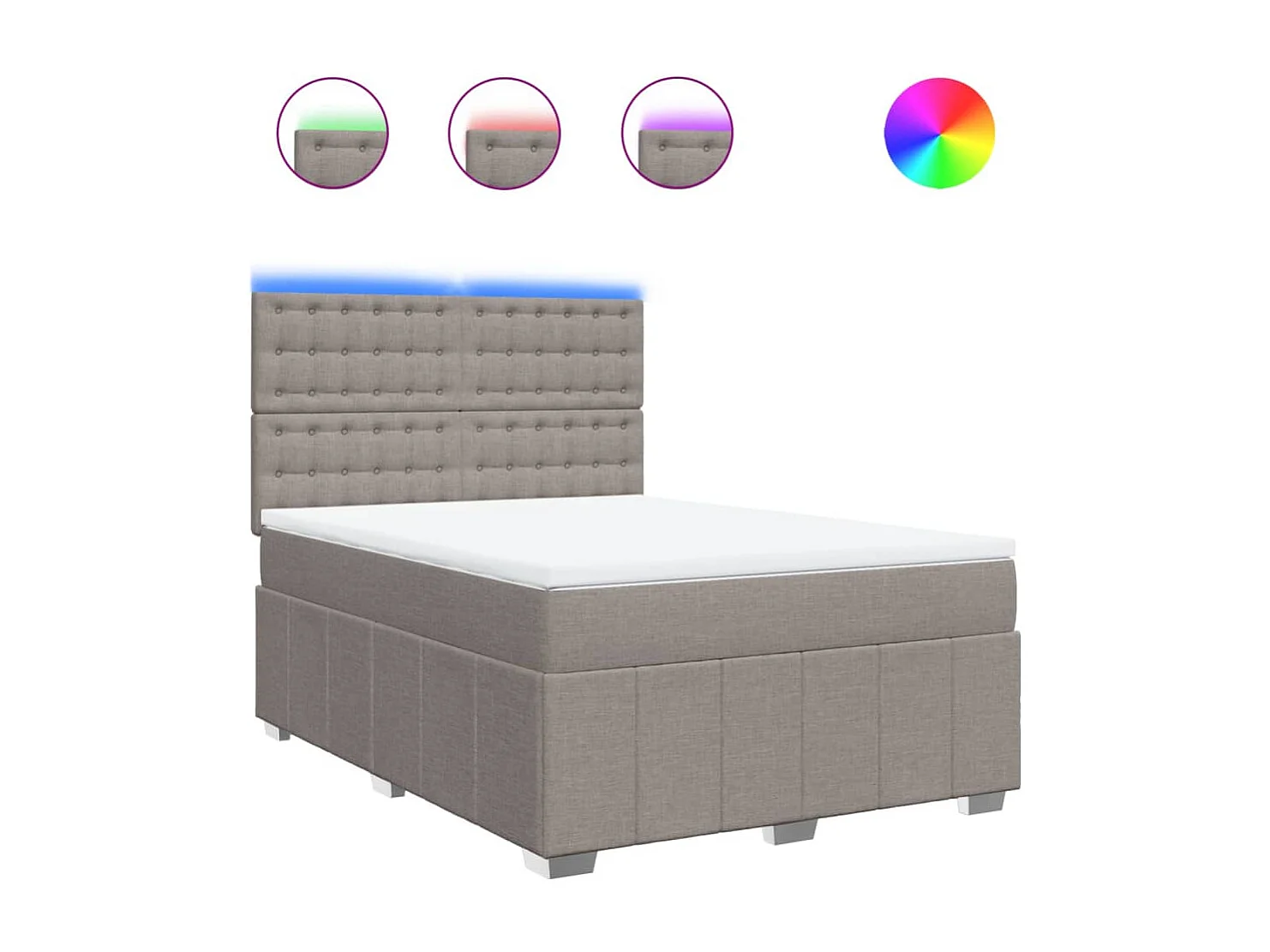 Boxspring met matras stof taupe 160x200 cm