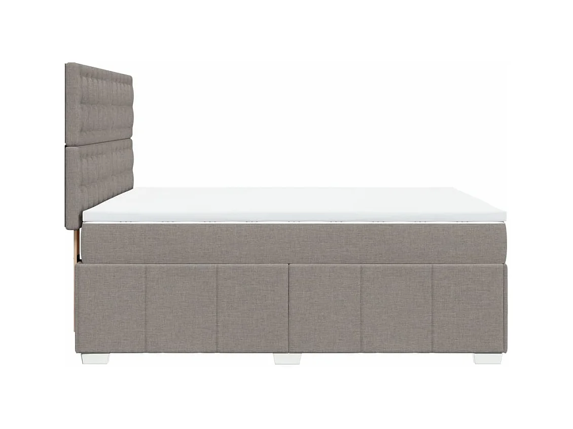 Sommier à lattes de lit avec matelas Taupe 160x200 cm Tissu