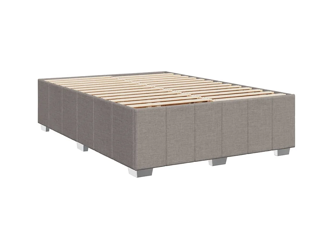 Sommier à lattes de lit avec matelas Taupe 160x200 cm Tissu