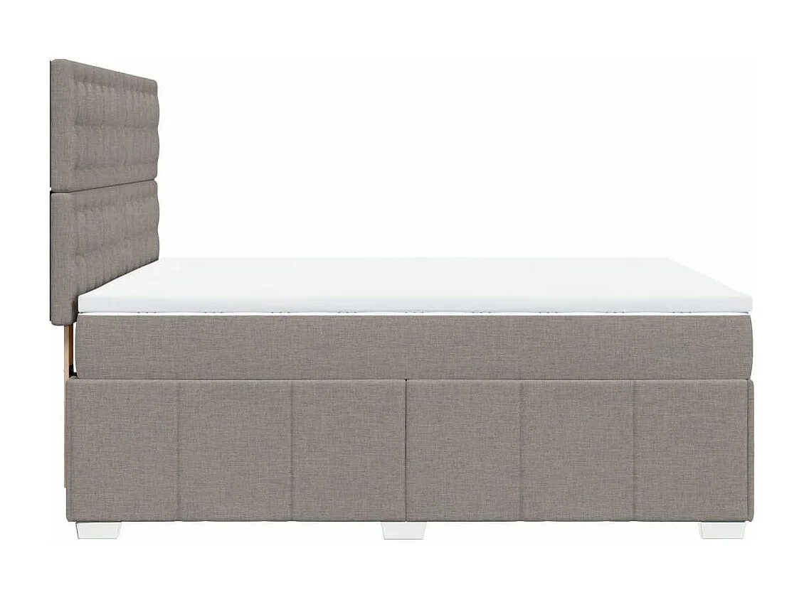 Sommier à lattes de lit avec matelas Taupe 160x200 cm Tissu