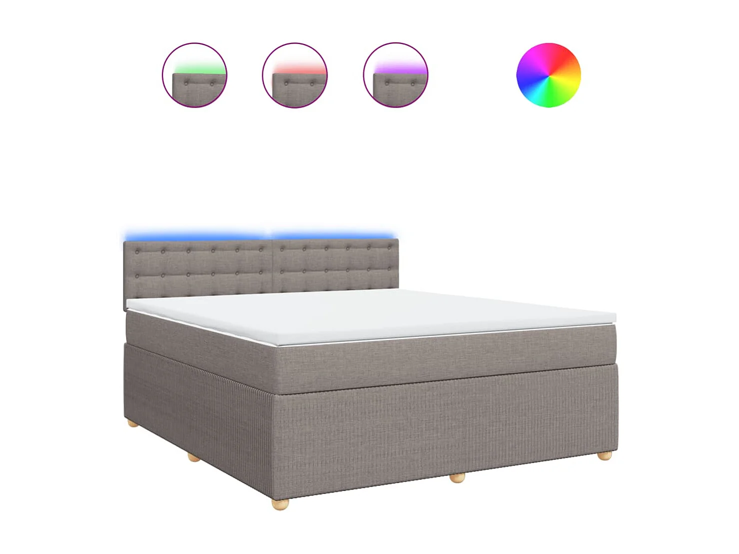 Sommier à lattes de lit avec matelas Taupe 180x200 cm Tissu