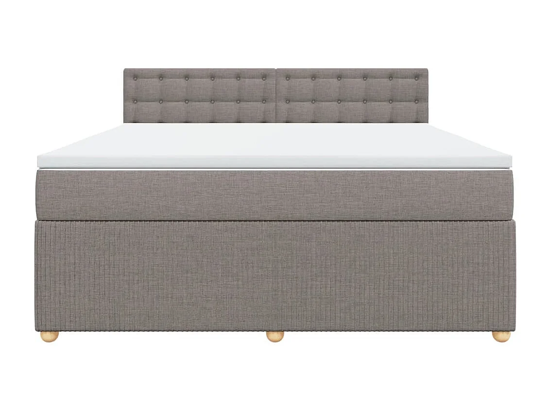 Sommier à lattes de lit avec matelas Taupe 180x200 cm Tissu