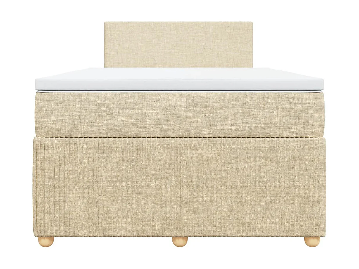 Sommier à lattes de lit avec matelas crème 120x190 cm tissu