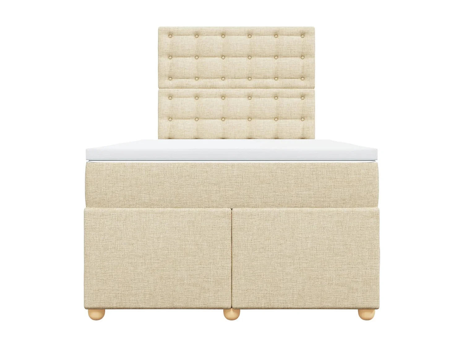 Sommier à lattes de lit avec matelas crème 120x190 cm tissu