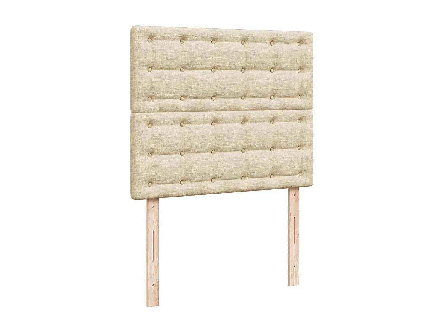 Cama box spring con colchón tela color crema 120x190 cm