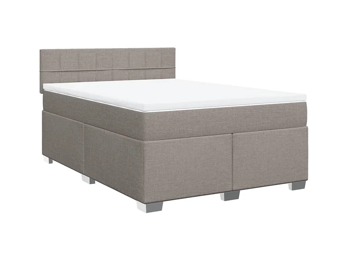 Sommier à lattes de lit avec matelas Taupe 160x200 cm Tissu