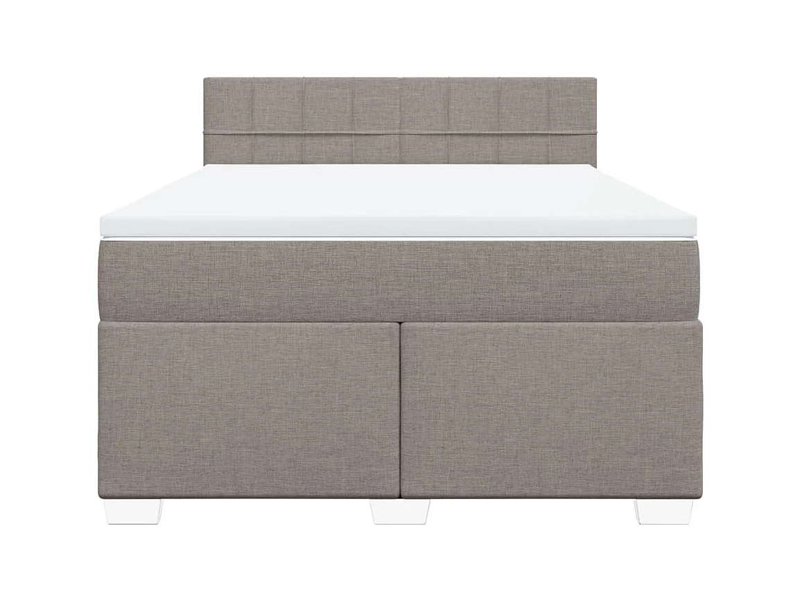 Sommier à lattes de lit avec matelas Taupe 160x200 cm Tissu