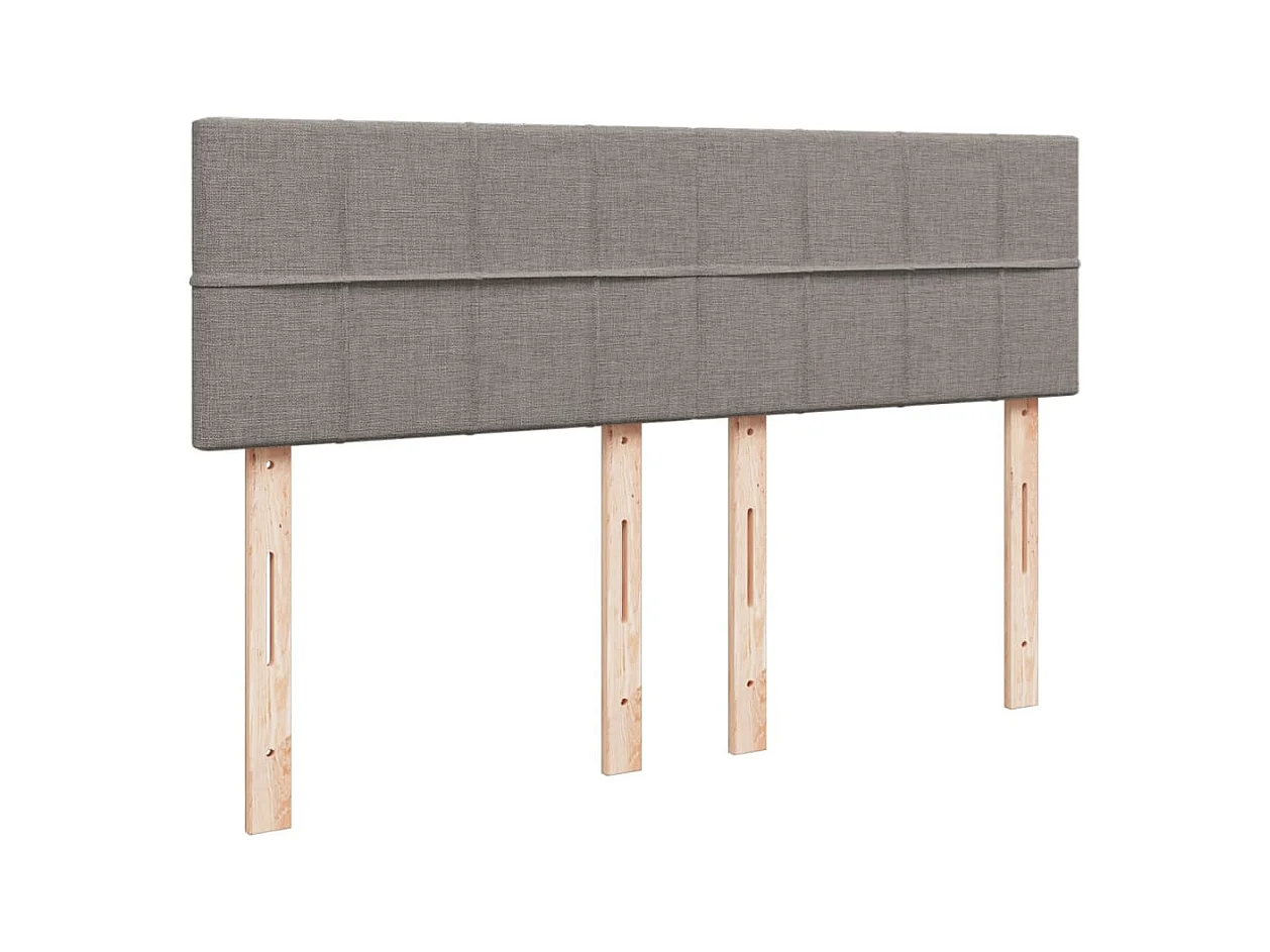 Sommier à lattes de lit avec matelas Taupe 160x200 cm Tissu