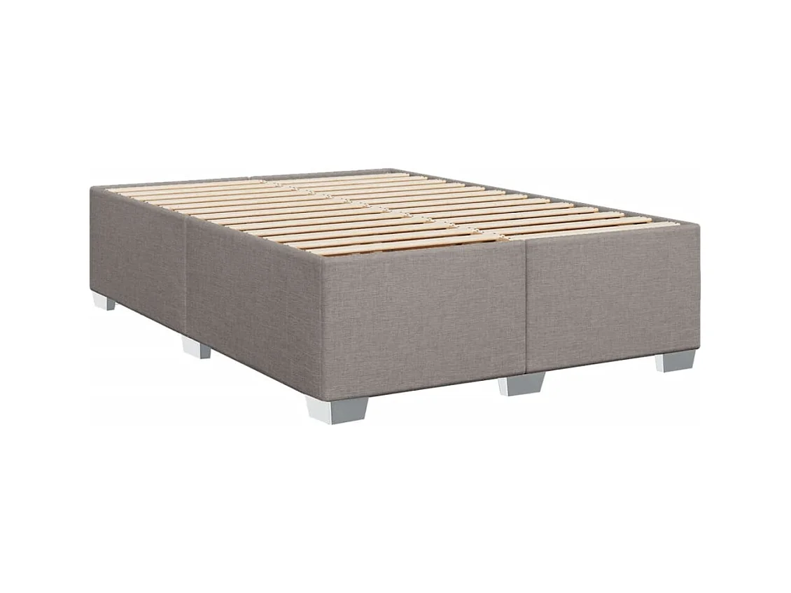Sommier à lattes de lit avec matelas Taupe 160x200 cm Tissu