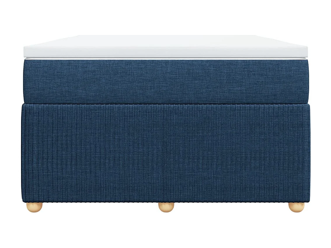 Sommier à lattes de lit avec matelas bleu 120x190 cm tissu