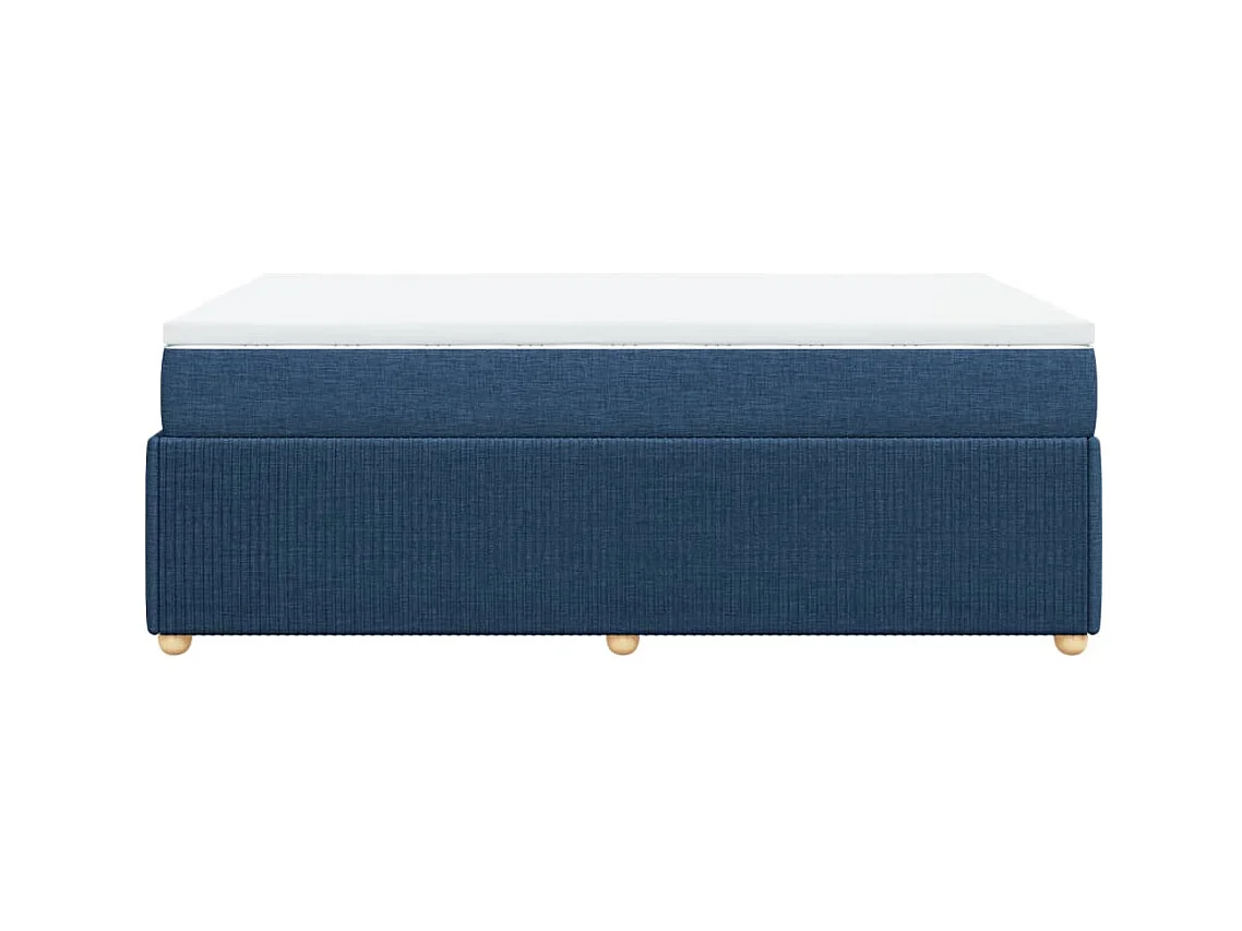 Cama boxspring com colchão 120x190 cm tecido azul