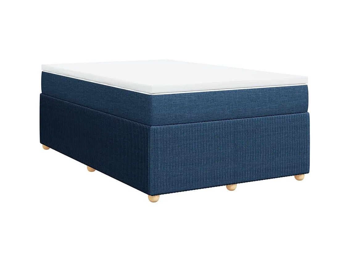 Cama boxspring com colchão 120x190 cm tecido azul