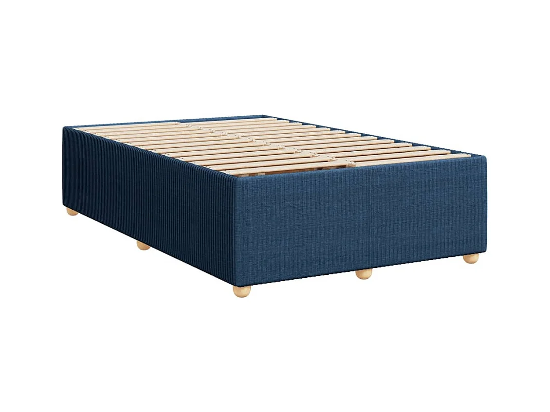 Cama boxspring com colchão 120x190 cm tecido azul