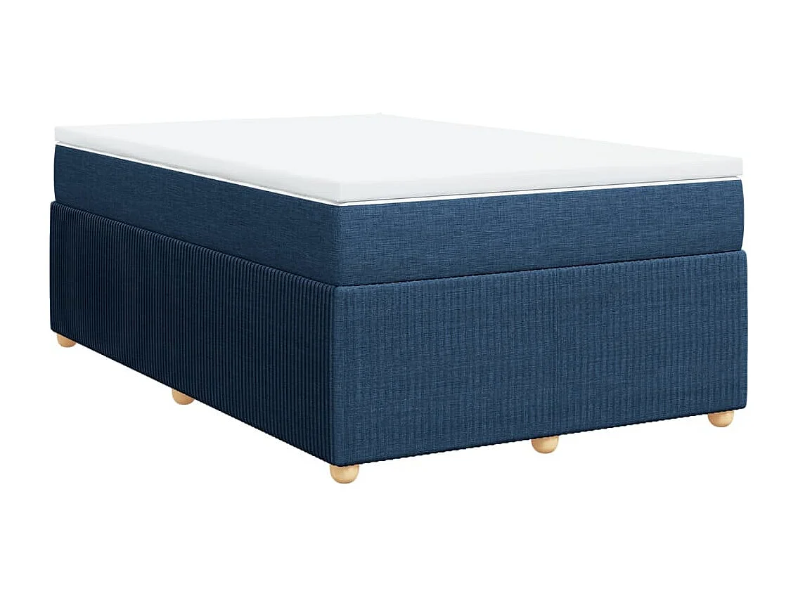 Cama boxspring com colchão 120x190 cm tecido azul