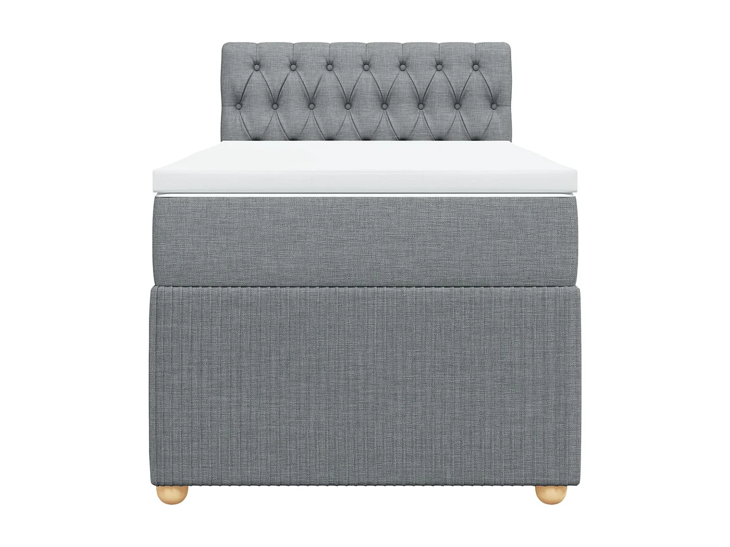 Boxspring met matras stof lichtgrijs 90x200 cm