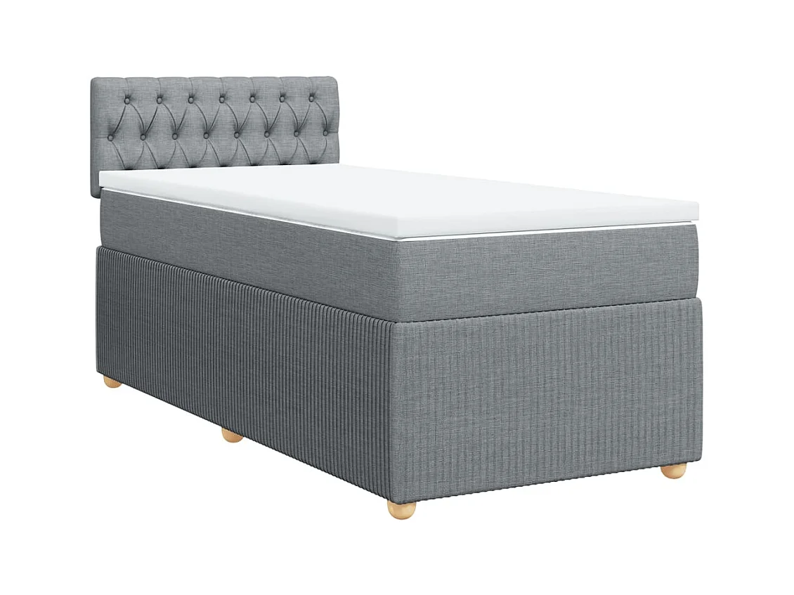 Cama com molas/colchão 90x200 cm tecido cinza-claro